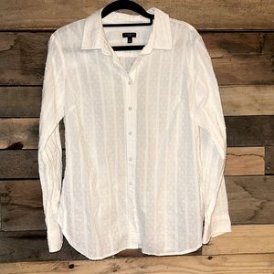 Talbots white button up collared women’s shirt Lp
